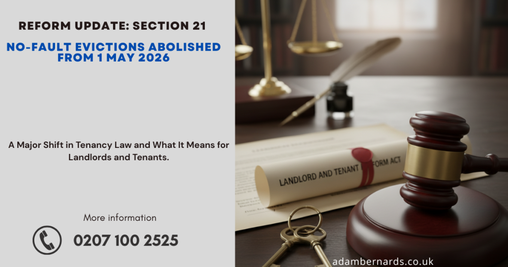 Reform Update: Section 21 No-Fault Evictions Abolished from 1 May 2026
