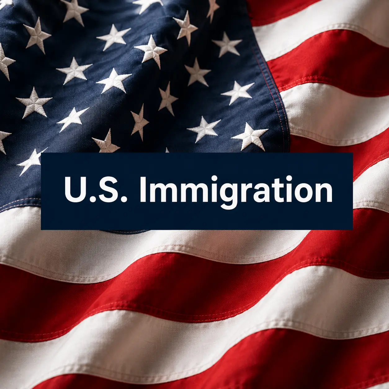 US IMMIGRATION - written on US fLAG